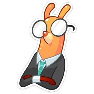 🤓 лама, бизнес, очки, костюм, мультфильм, животное, офис telegram sticker