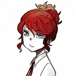 🧷 anime, menina, desenho animado, cabelo ruivo, gravata whatsapp sticker