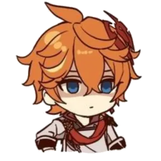 😒 Tartaglia Genshin Impact Chibi, Anime, Jeu, Genshin Impact, Tartaglia, Personnage whatsapp sticker
