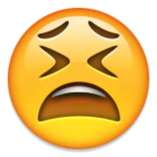 😫 Эмодзи, Выражение лица, Расстроен, Грустный, Разочарован, Лицо telegram sticker