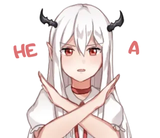 ❌ anime, demon, cross, arms crossed, no telegram sticker