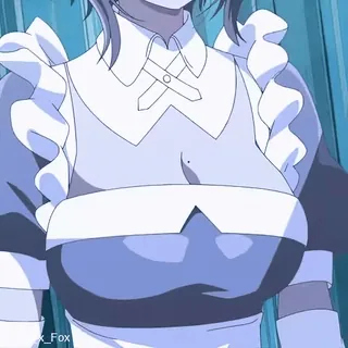 😨 anime, maid, cleavage, manga, cartoon telegram sticker