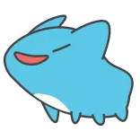 🤪 animal, dessin animé, mignon, bleu, souriant whatsapp sticker