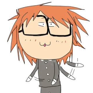 😓 dibujos animados, gafas, personaje, dibujo telegram sticker