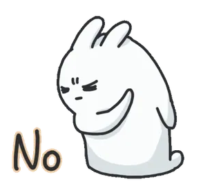 🐰 No królik, nie, brak zgody, kreskówka telegram sticker
