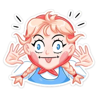🤪 Dibujo animado, Lindo, Chica, Sticker, Ilustración telegram sticker