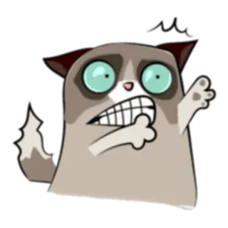 😨 кот, ворчливый, мультфильм, животное, смешной, мем telegram sticker
