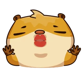 😘 Hamster, Kuss, süß, Tier, Cartoon telegram sticker