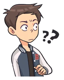 🤔 confus, question, expression, dessin animé, personnage, point d'interrogation telegram sticker