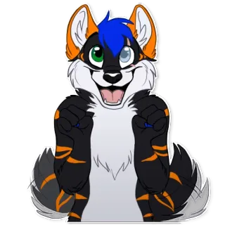 😸 兽人, 狐狸, 拟人, 动物, 卡通, 可爱, 角色, 数字艺术 telegram sticker