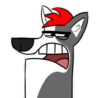 😠 мультфильм, волк, животное, стикер, персонаж telegram sticker