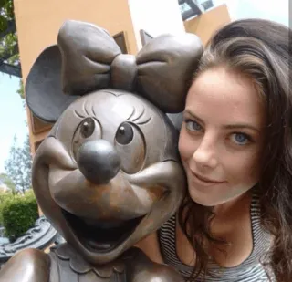 🦋 Minnie Mouse Minnie Mouse, Disney, cartoon character, statue, woman, smiling telegram sticker