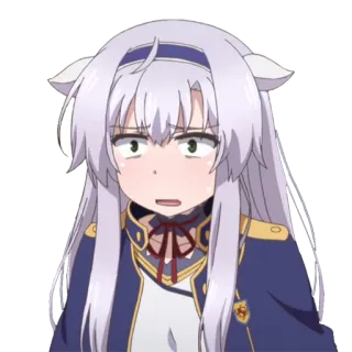 😕 Anime, Personaggio, Ragazza, Uniforme, Carino, Espressione whatsapp sticker