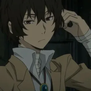 ✨ Osamu Dazai Bungou Stray Dogs อนิเมะ, โอซามุ ดาไซ, Bungo Stray Dogs, ตัวละคร, ภาพเหมือน, มังงะ telegram sticker