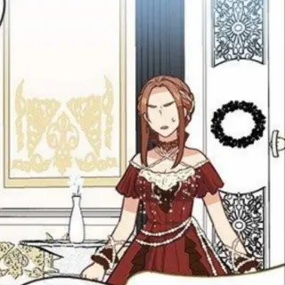 👾 femme, robe, manga, personnage, cheveux roux telegram sticker
