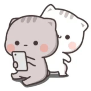 🍃 cat, sticker, cute, phone, cartoon telegram sticker