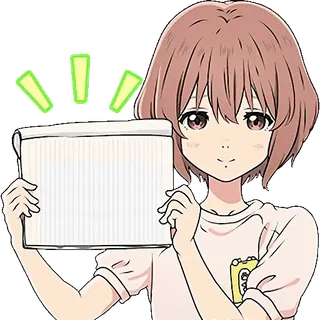 ☑️ anime, girl, cute, character, illustration, blank, paper telegram sticker