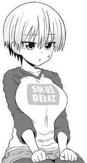 😕 Uzaki Hana Uzaki-chan Wants to Hang Out! SUGOI DEKAI Аниме, Манга, Узаки-чан, Каваий, Большая грудь, Милый, Девушка telegram sticker