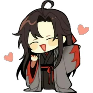 😘 anime, chibi, cute, hearts, cartoon telegram sticker