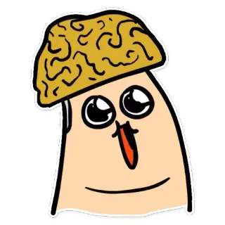 😄 Cartoon, Gehirn, Emoji, albern, lustig, süß whatsapp sticker