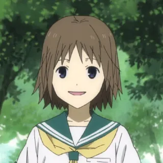😃 Anime, Garota, Personagem, Fofo, Sorriso, Uniforme escolar telegram sticker