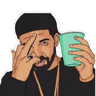 🖕 Drake drake, beleidigende Geste, mittelfinger telegram sticker