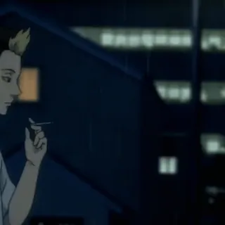 🚬 Anime, Roken, Nacht, Gebouw telegram sticker