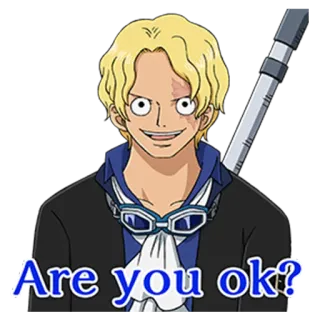 😄 Sabo One Piece Are you ok? 애니메이션, 원피스, 사보, 괜찮아?, 만화 telegram sticker