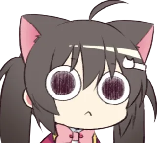 😶 Anime, Catgirl, Chibi, Schattig, Kawaii, Manga, Uitdrukking telegram sticker