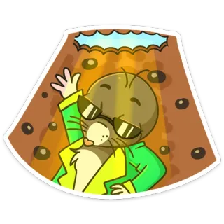 💃 漫画, モグラ, サングラス, 動物, かわいい, キャラクター telegram sticker