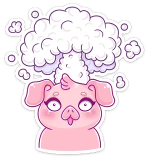 🤯 schwein, cartoon, tier, süß, explosion, lustig, aufkleber telegram sticker