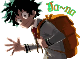 ✋ Izuku Midoriya My Hero Academia Ja~na アニメ, 僕のヒーローアカデミア, デク, 緑谷出久, 日本 telegram sticker