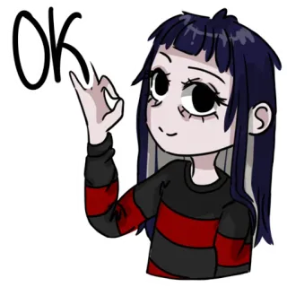 👌 OK geste ok, fille, dessin animé, offensant, expression whatsapp sticker