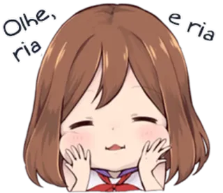 🤡 Olhe, ria e ria Anime Mädchen, Chibi, Niedlich, Lächelnd, Fröhlich telegram sticker