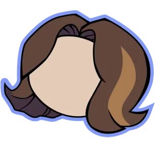 😶 cheveux, perruque, coiffure, dessin animé, cheveux bruns, postiche telegram sticker