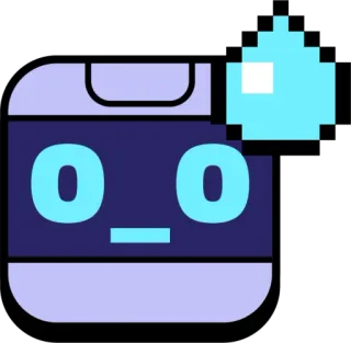 😅 robô, fofo, desenho animado, pixel art, adesivo telegram sticker