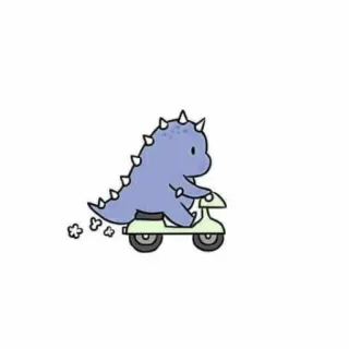 🤍 dinosaur, scooter, cute, animal, kawaii telegram sticker
