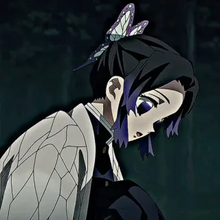 🦋 Shinobu Kocho Demon Slayer Anime, Demon Slayer, Shinobu Kocho, Kupu-kupu, Karakter telegram sticker