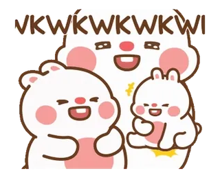 🐰 VKWKWKWKWKW 귀여운, 만화, 동물, 카와이, 친구, 행복한 whatsapp sticker