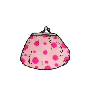 👛 кошелек, монетница, розовый, в горошек, аксессуар, деньги telegram sticker