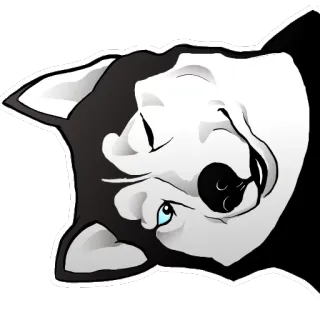 😉 chó, husky, động vật, thú cưng, chó kéo xe trượt tuyết telegram sticker
