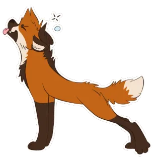 💤 volpe, animale, cartone animato, stanco, esausto telegram sticker