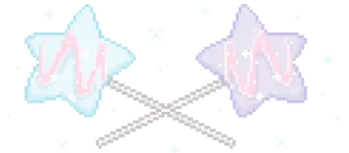💙 stars, pixel art, kawaii, cute, lollipop telegram sticker