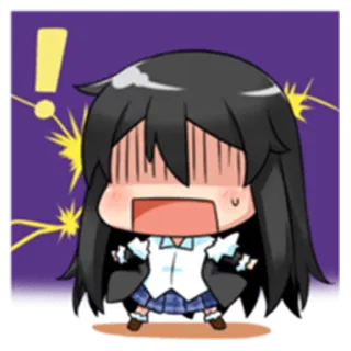 😨 anime, cartoon, chibi, exclamation, surprise, shock, cute telegram sticker