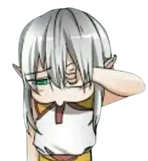 🥱 elfe, animé, pleurer, triste, manga, émotionnel telegram sticker