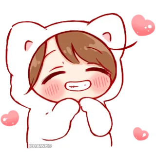 💞 kawaii, cute, anime, bear, hoodie telegram sticker