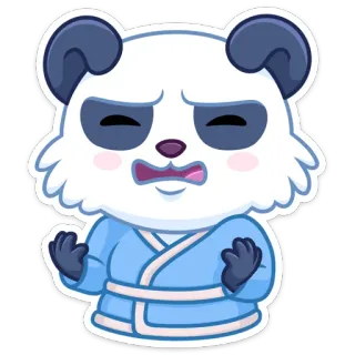 😡 panda, sztuki walki, karate, zły, słodki, naklejka telegram sticker