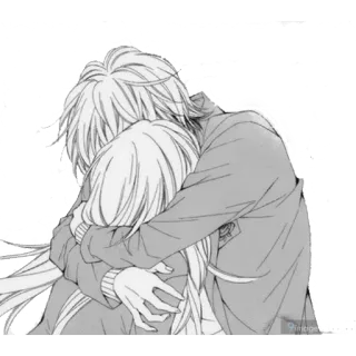 ❤ Anime, Abraço, Casal, Romance, Amor, Ilustração, Desenho animado whatsapp sticker
