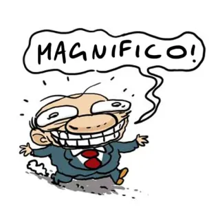 💅 MAGNIFICO! wspaniały, kreskówka, uroczysty, szczęśliwy, włoski, wykrzyknik telegram sticker