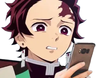 🙎‍♂️ Tanjiro Kamado Demon Slayer Anime, Mangá, Demon Slayer, Tanjiro, Tanjiro Kamado, Telefone telegram sticker